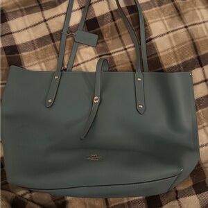 Coach Teal leather Tote Bag